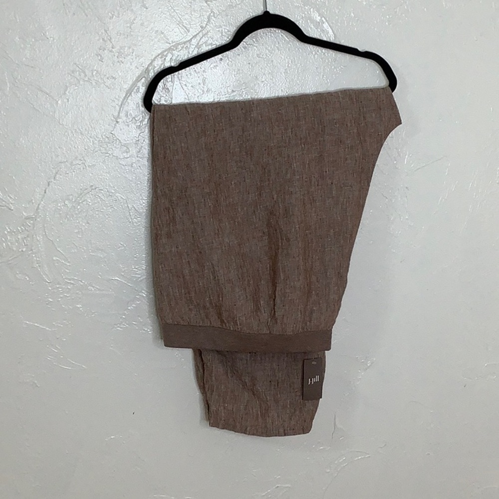 J Jill 100% Linen flat front high waisted pull on pants size 4X NWT